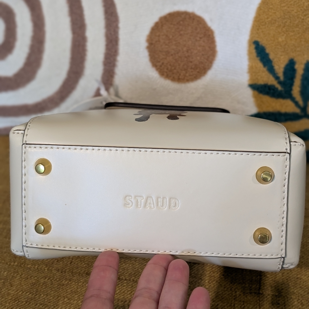 NWT STAUD Cream Mini Shoulder Bag with Black Dog - Picture 6 of 12